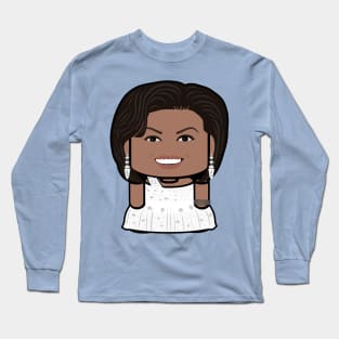 Mrs. Obamabot POLITICO'BOT Toy Robot (White Dress) Long Sleeve T-Shirt